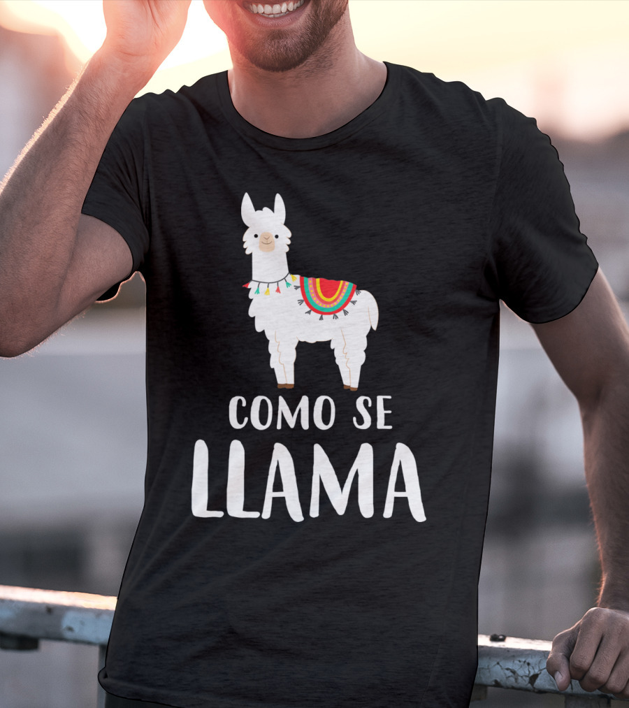 Cinco De Mayo Como Se Llama Llama With Colorful Blanket T-Shirt