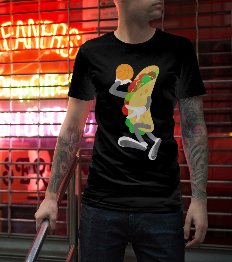 Cinco De Mayo Taco Dunking Basketball Fun T-Shirt