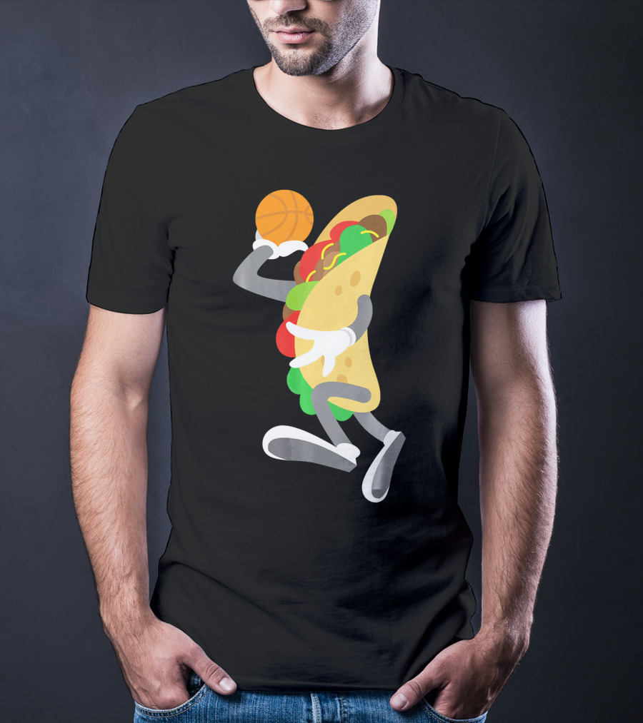 Cinco De Mayo Taco Dunking Basketball Fun T-Shirt