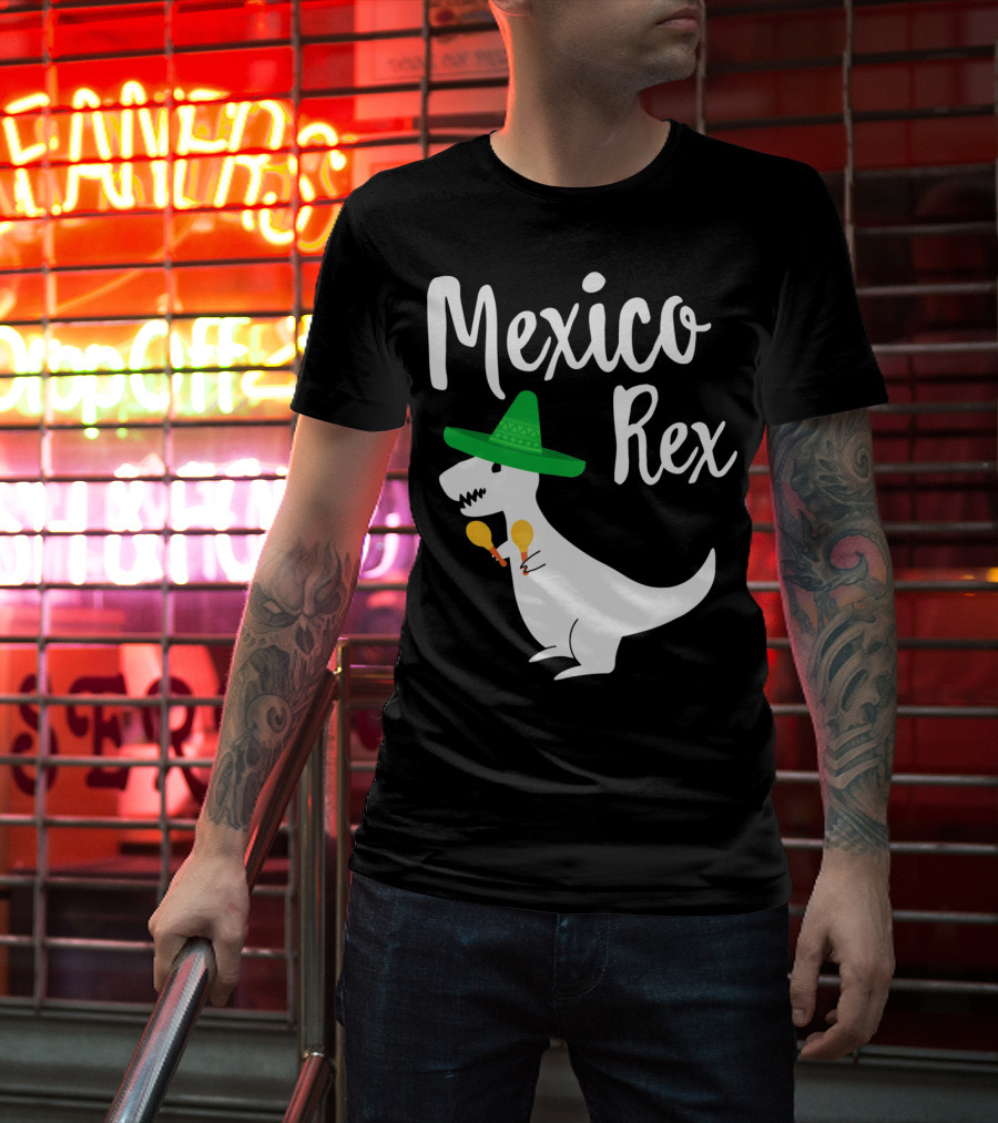 Mexico Rex Sombrero Maracas Cute Dinosaur Pun T-Shirt