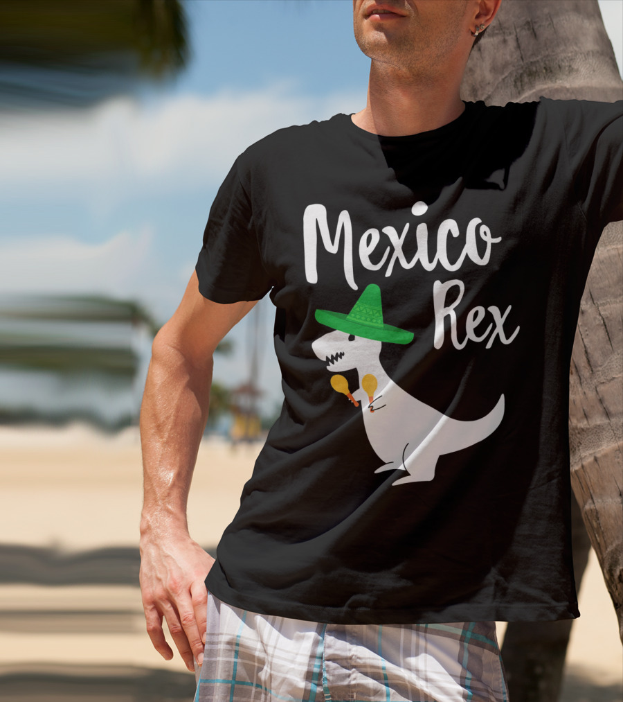 Mexico Rex Sombrero Maracas Cute Dinosaur Pun T-Shirt