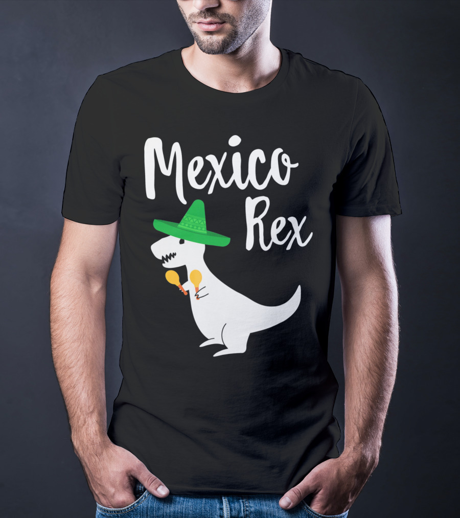 Mexico Rex Sombrero Maracas Cute Dinosaur Pun T-Shirt