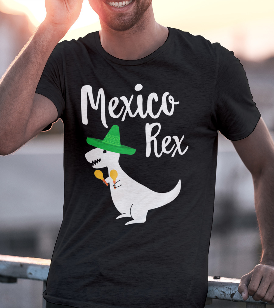 Mexico Rex Sombrero Maracas Cute Dinosaur Pun T-Shirt