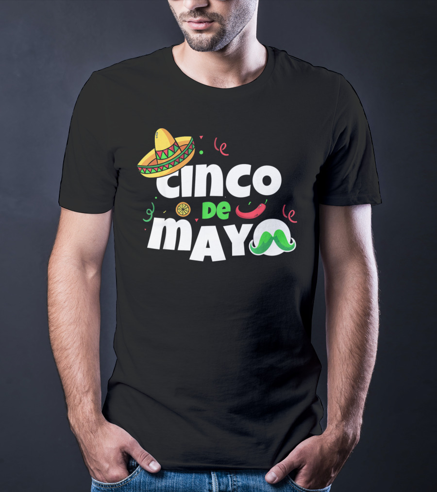 Cinco De Mayo Sombrero Pepper Fiesta T-Shirt