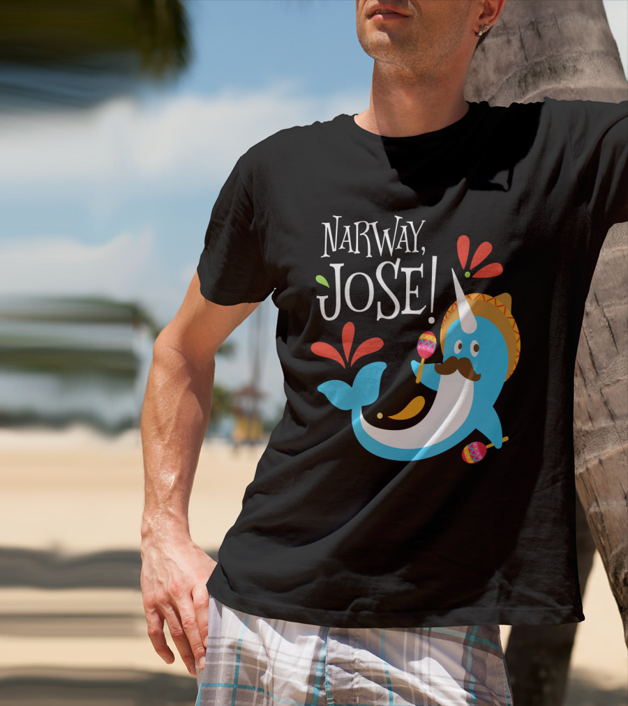 Narway Jose Narwhale Sombrero Maracas Fiesta Fun T-Shirt