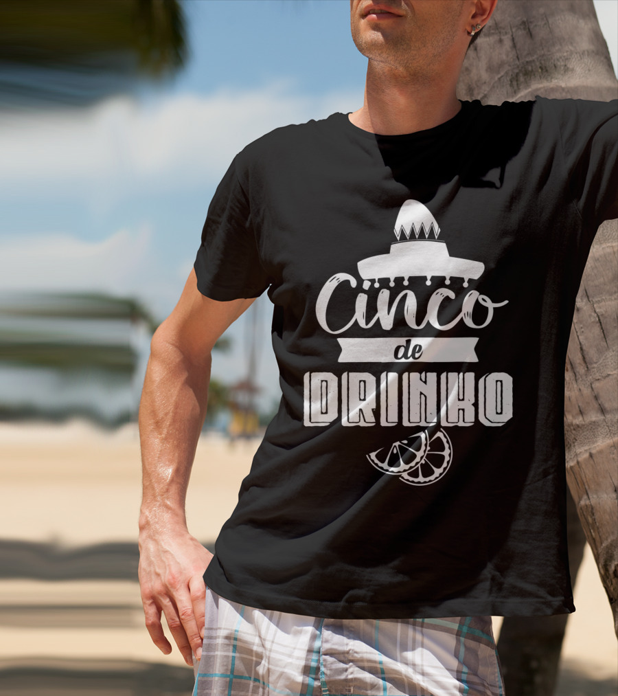 Cinco De Drinko Sombrero Fiesta Party With Lemon Slices T-Shirt