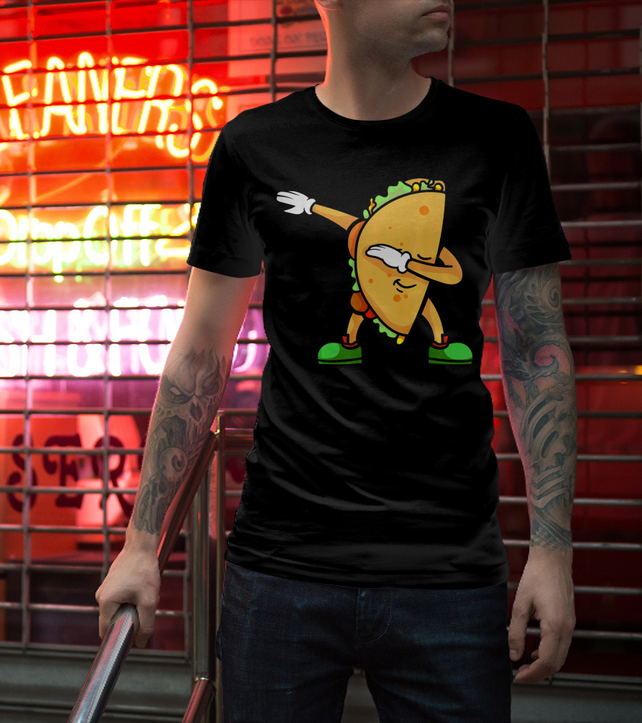 Funny Dabbing Taco Mexican Cinco De Mayo Fiesta T-Shirt