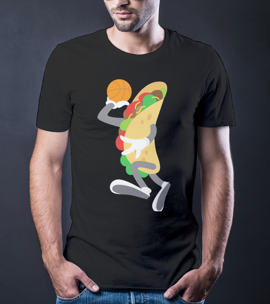 Taco Basketball Dunking Funny Mexican Cinco De Mayo T-Shirt