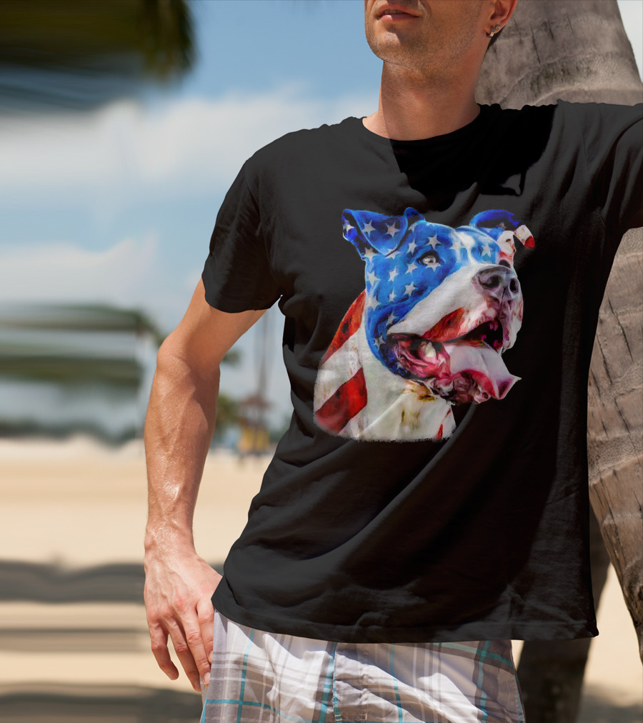 American Pit Bull Terrier USA Flag T-Shirt