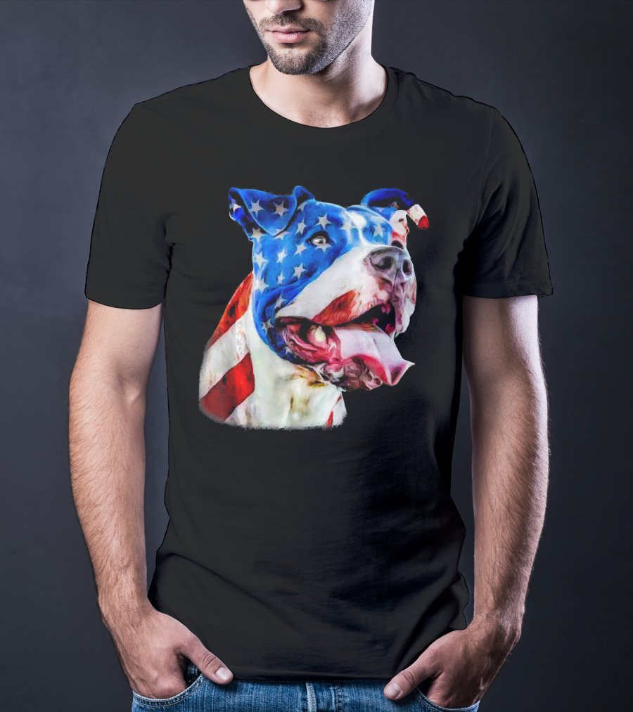 American Pit Bull Terrier USA Flag T-Shirt