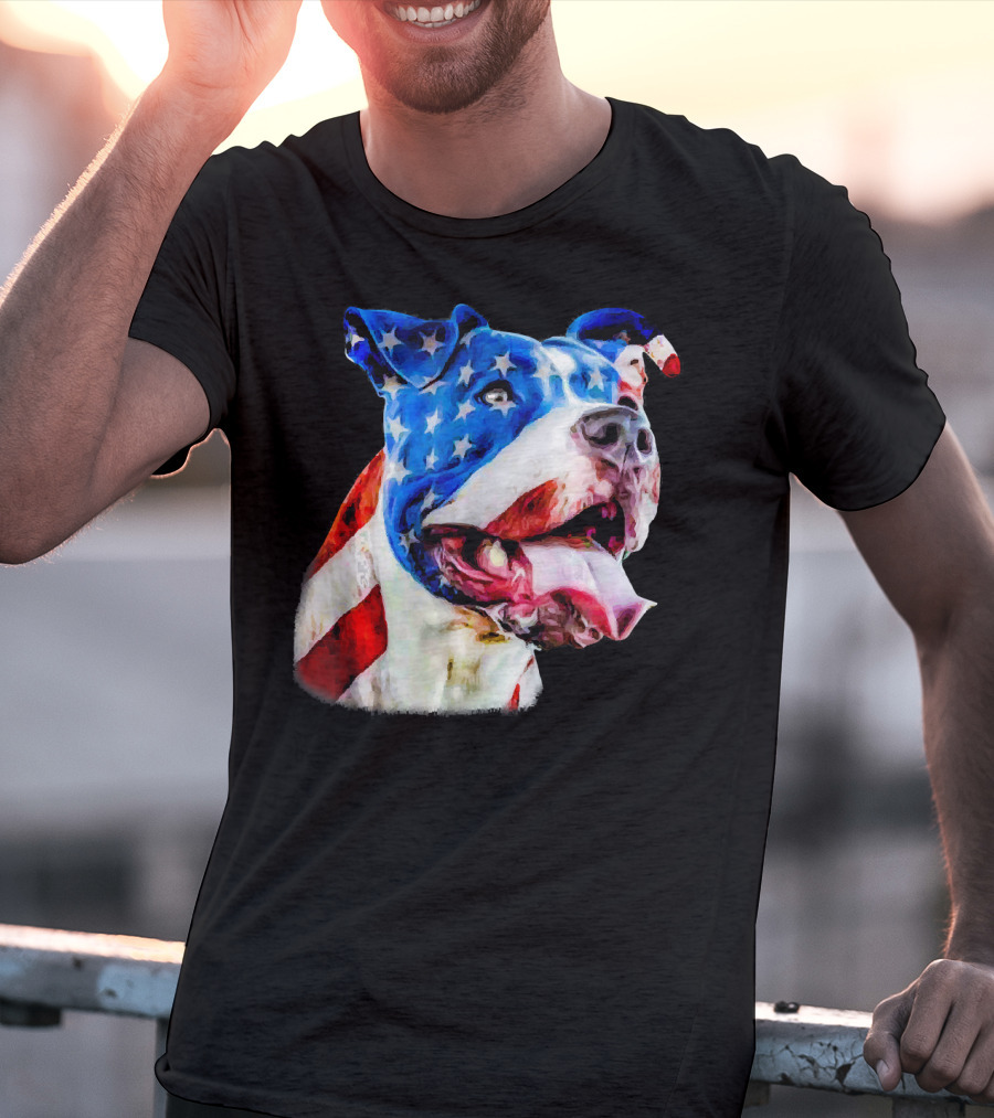 American Pit Bull Terrier USA Flag T-Shirt