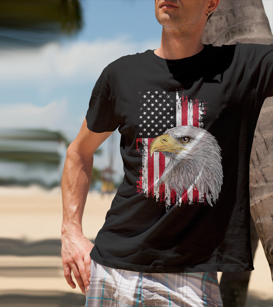 USA Bald Eagle American Flag Independence Day Fourth Of July T-Shirt