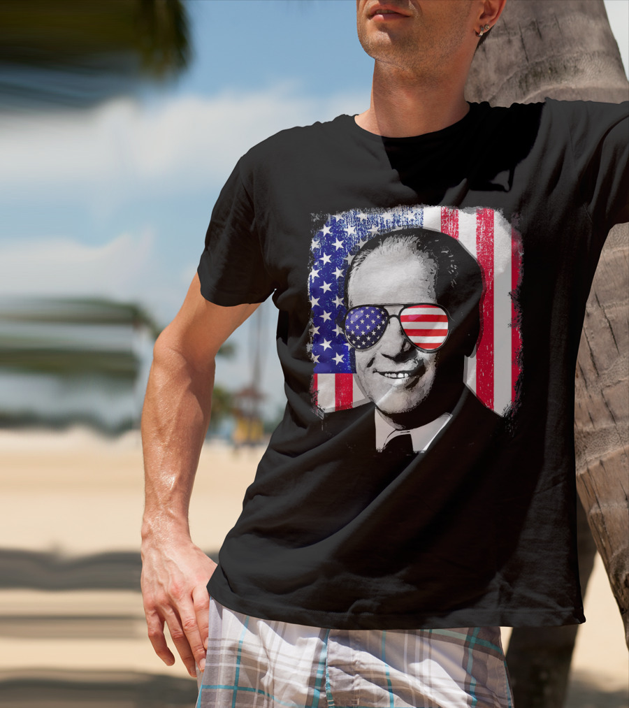 Gerald Ford American Flag Sunglasses Independence Day T-Shirt