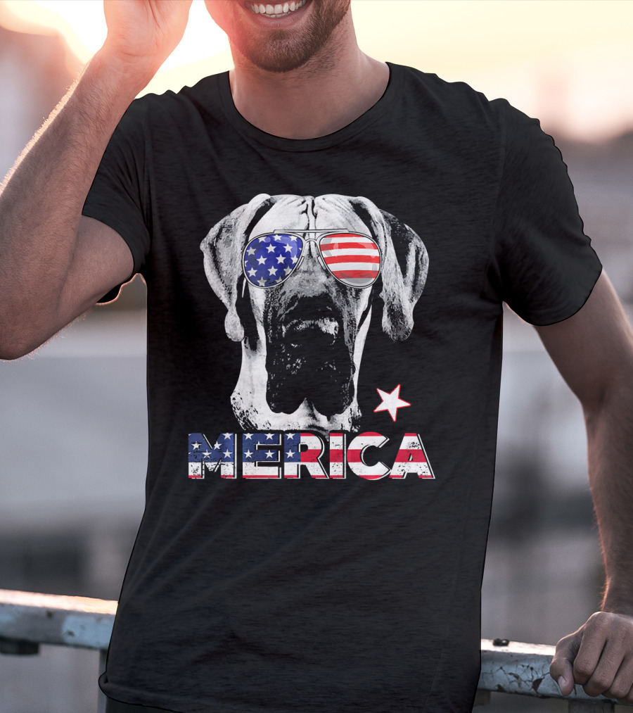 Great Dane 'Merica American Flag Sunglass Star T-Shirt