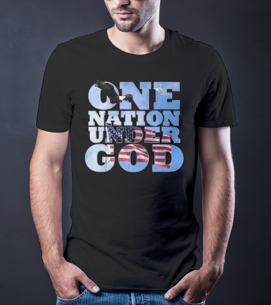 One Nation Under God USA Flag Bald Eagle T-Shirt