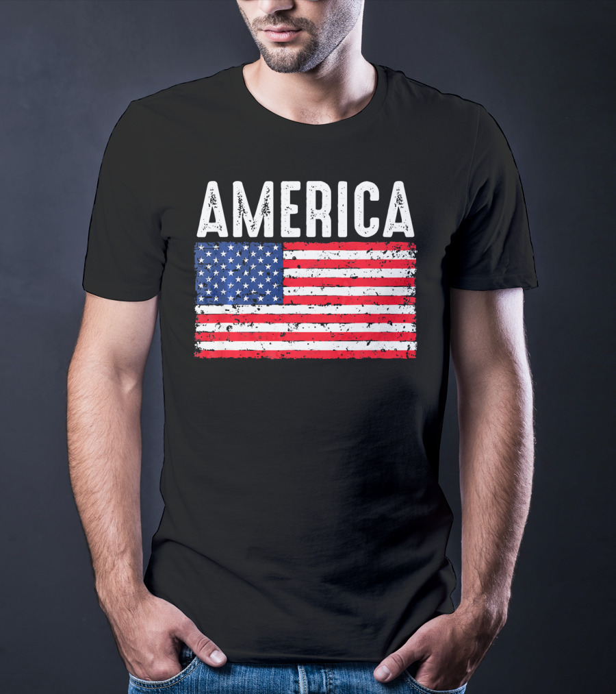 America Flag USA Patriotic Fourth Of July T-Shirt