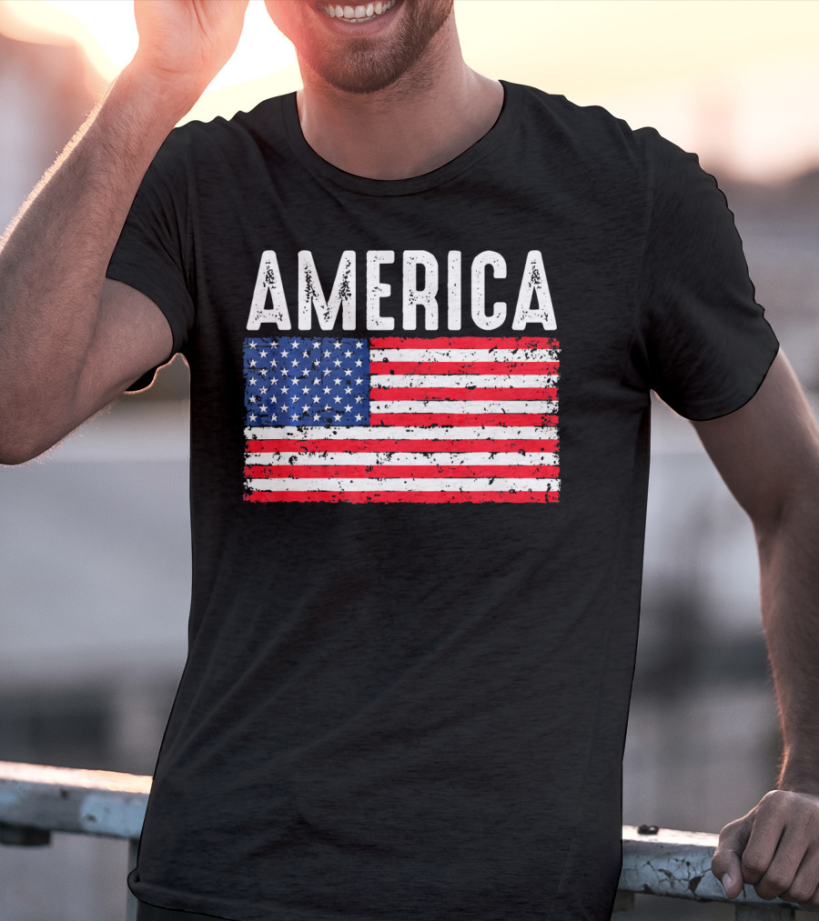 America Flag USA Patriotic Fourth Of July T-Shirt