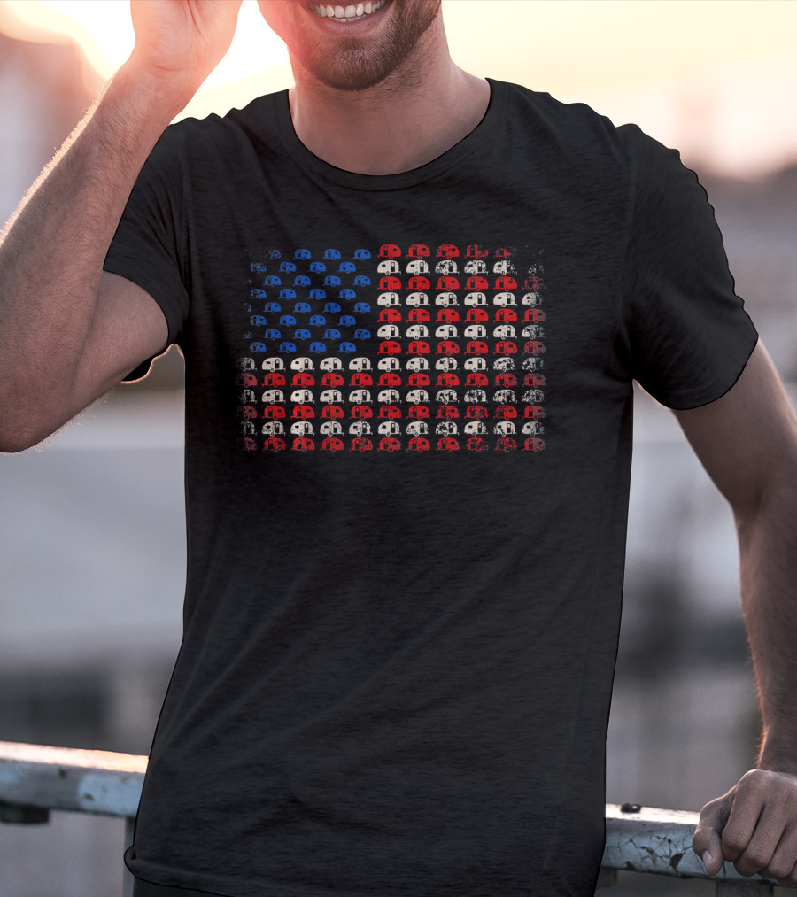 American Flag Camper Patriotic RV Camping T-Shirt