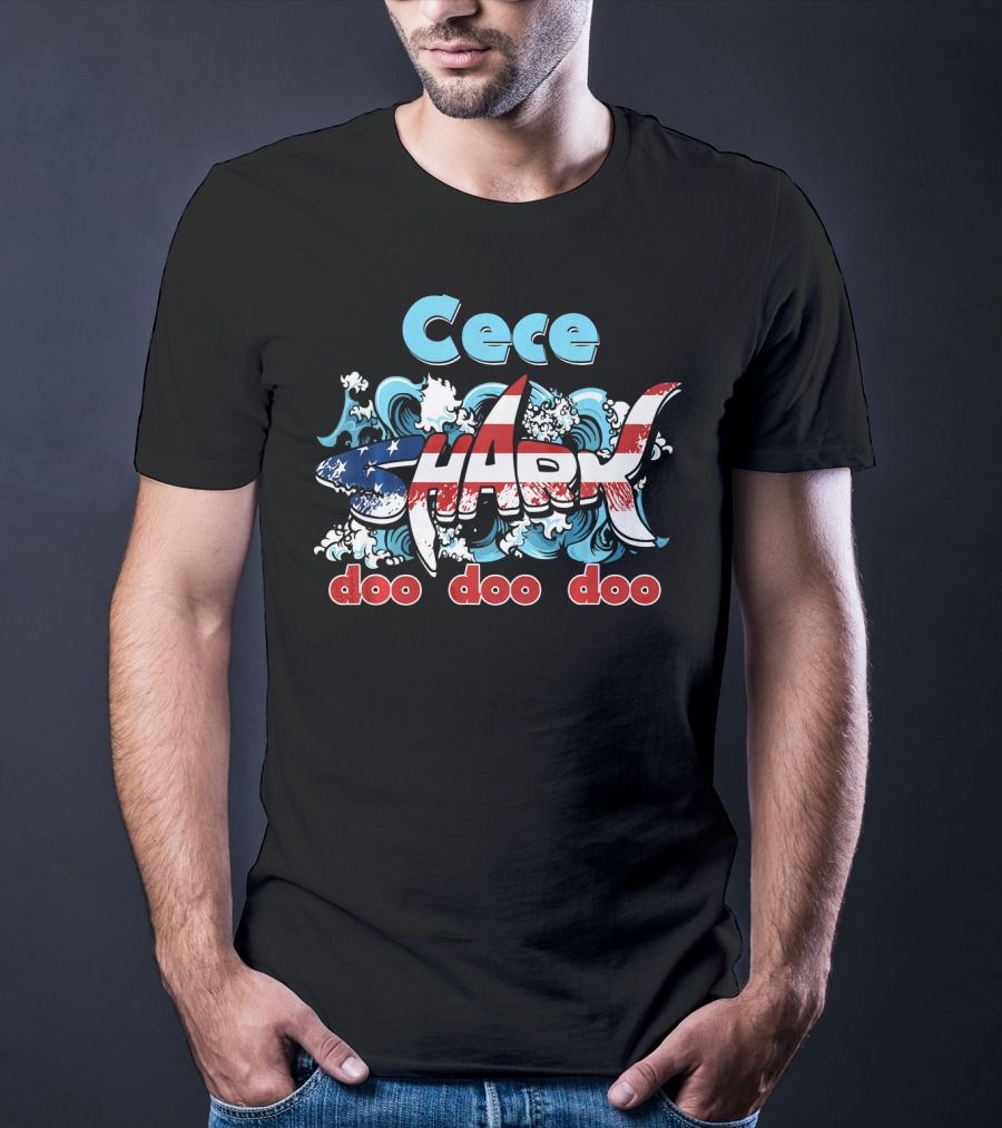 Cece Shark American Flag Doo Doo Doo T-Shirt