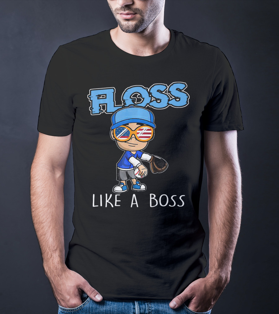 Floss Like A Boss Baseball Pitcher USA Shades T-Shirt