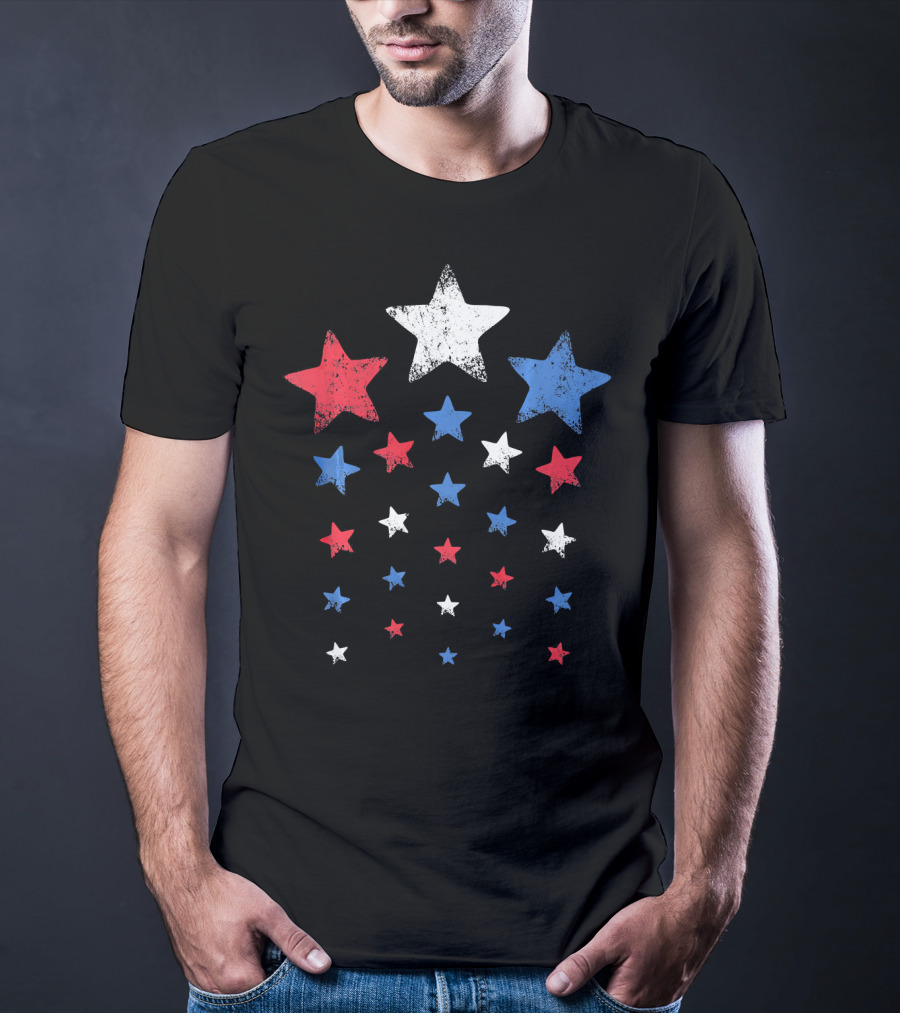 New Years Eve Patriotic Red White Blue Stars T-Shirt
