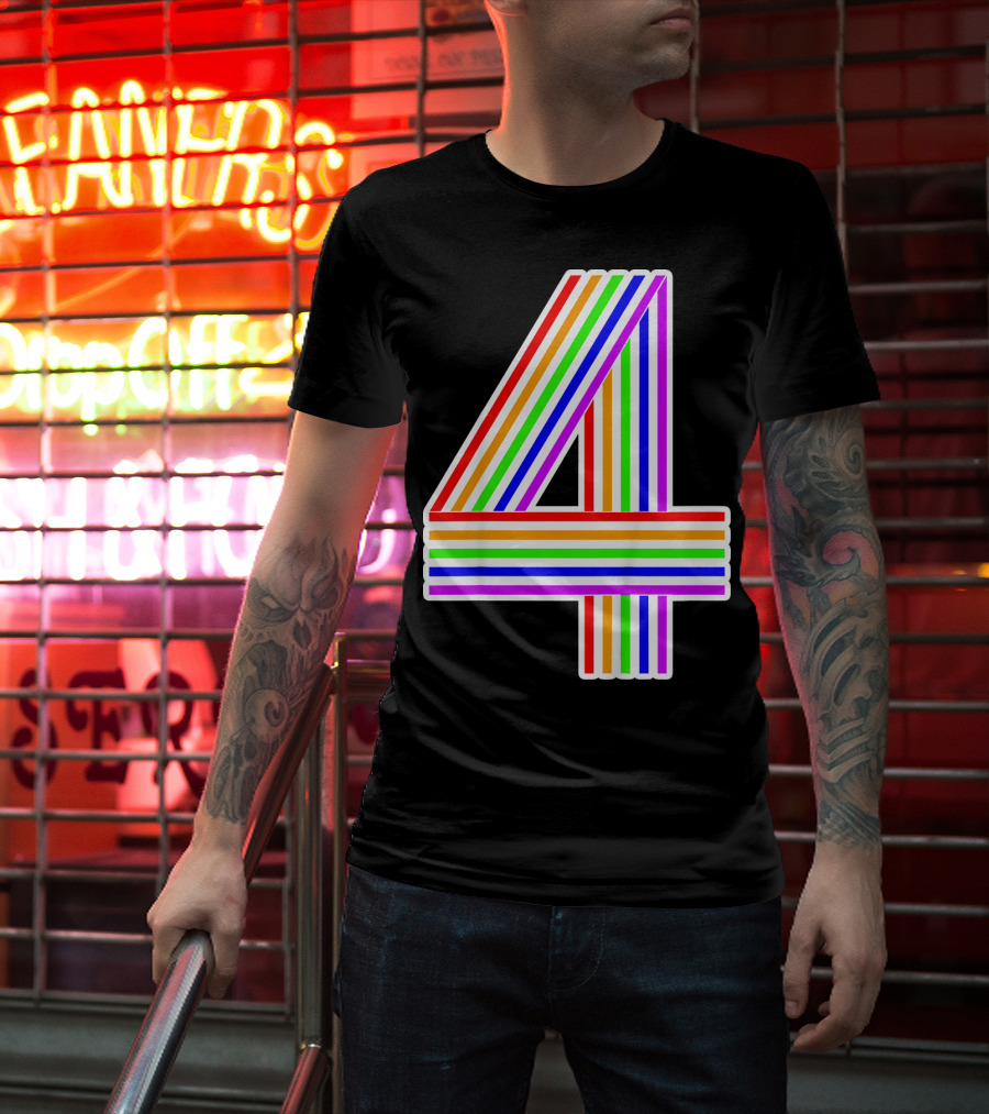 Kids Happy Family Clothing Rainbow Number 4 T-Shirt