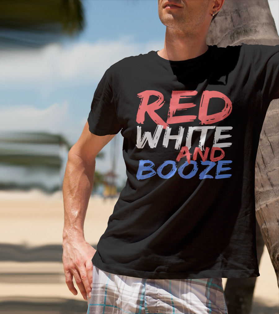 Red White And Booze Drinking T-Shirt