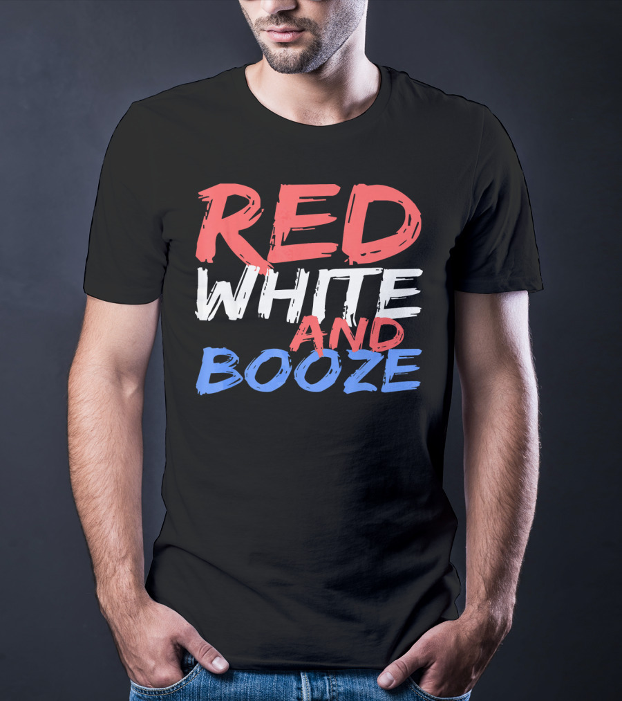 Red White And Booze Drinking T-Shirt