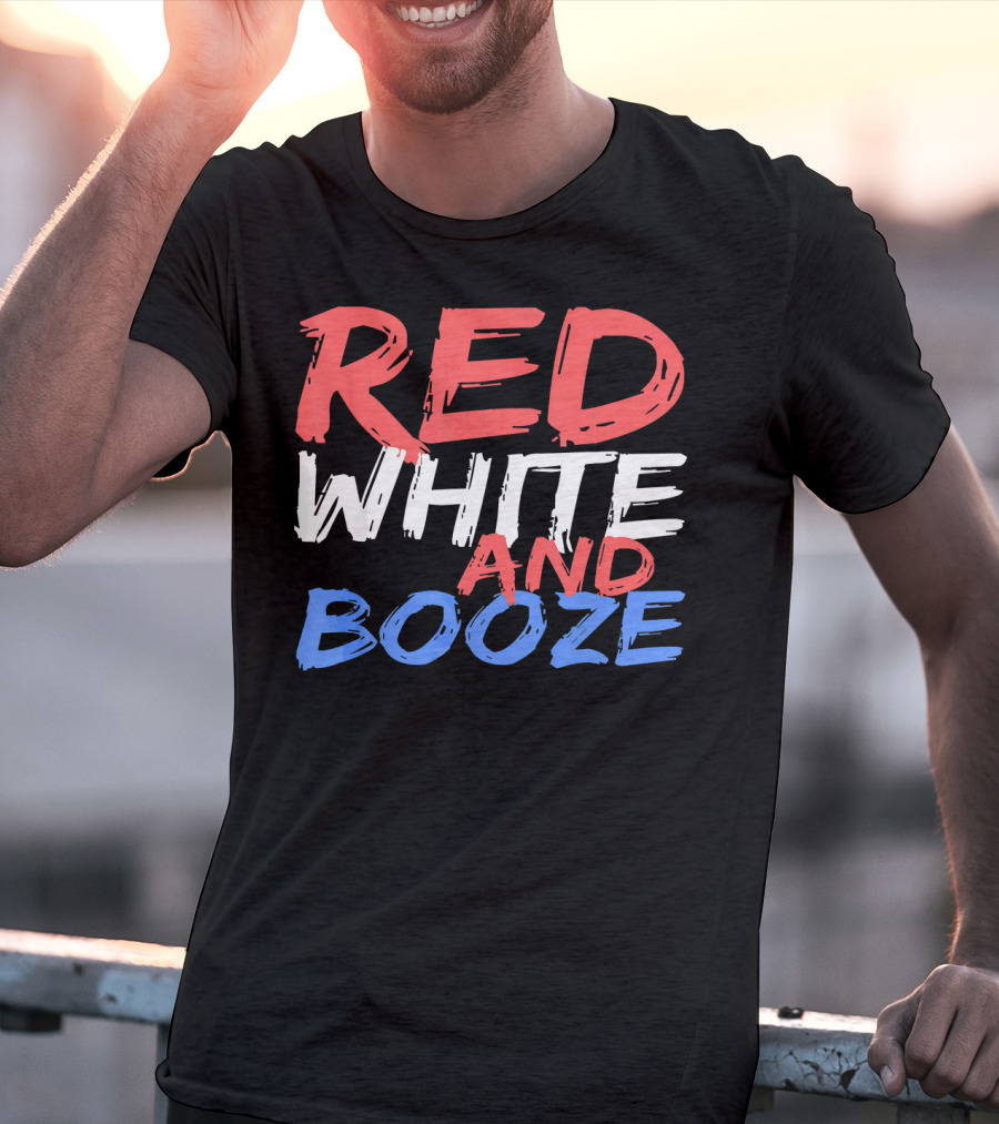 Red White And Booze Drinking T-Shirt