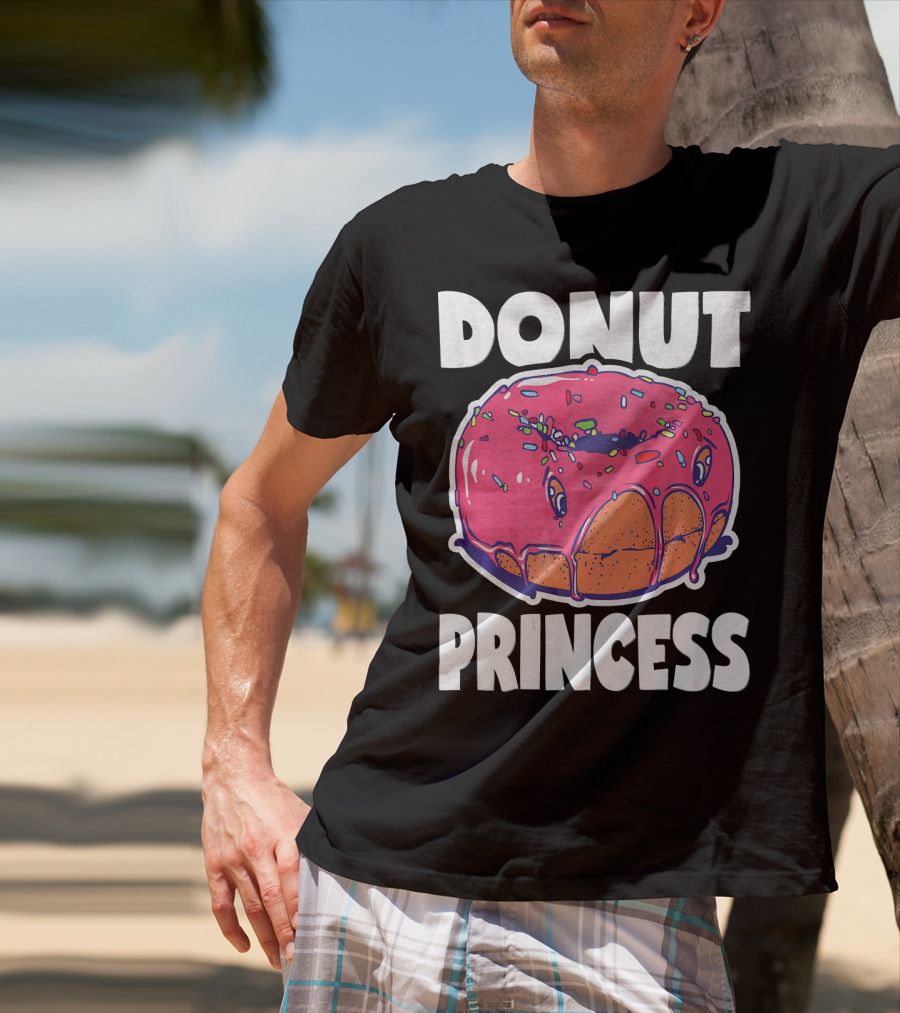 Donut Princess Vintage Baked Fried Cake Pink Sprinkles Fun T-Shirt