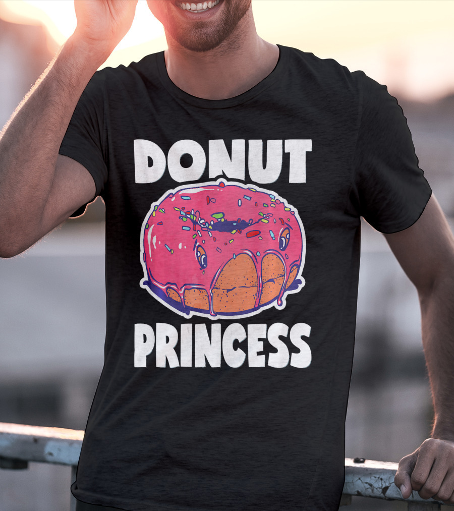 Donut Princess Vintage Baked Fried Cake Pink Sprinkles Fun T-Shirt