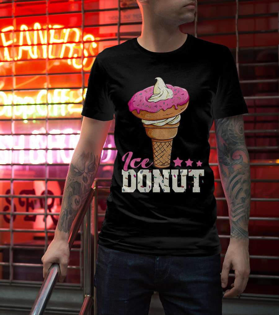 Ice Donut Funny Ice Cream Donut Summer T-Shirt