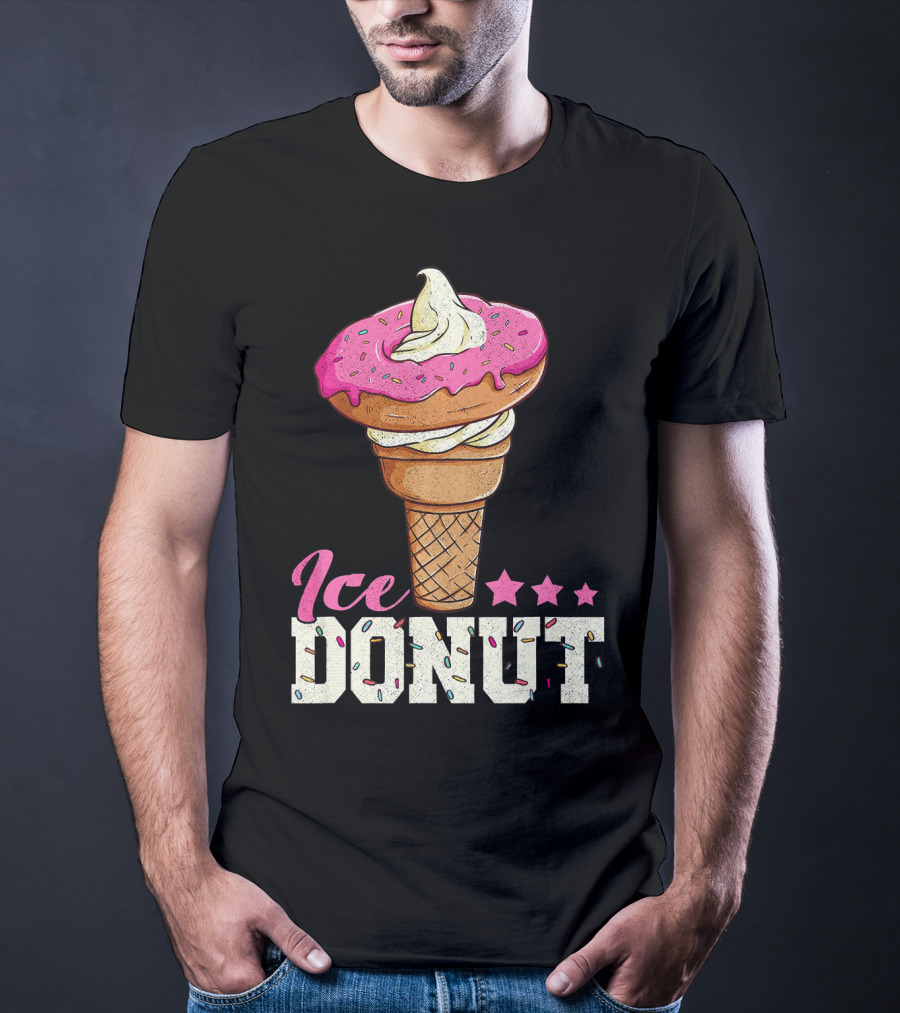 Ice Donut Funny Ice Cream Donut Summer T-Shirt