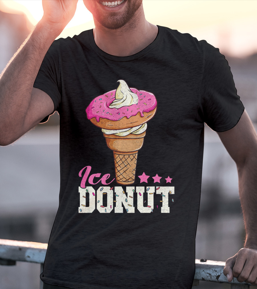 Ice Donut Funny Ice Cream Donut Summer T-Shirt
