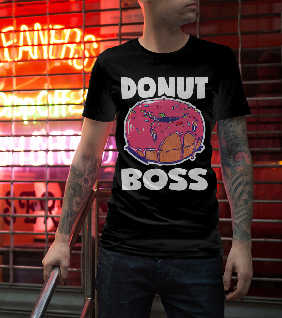 Donut Boss Vintage Baked Fried Cake Donut T-Shirt