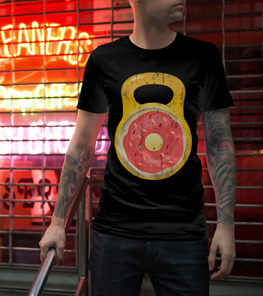 Funny Fitness Donut Kettlebell Doughnut T-Shirt