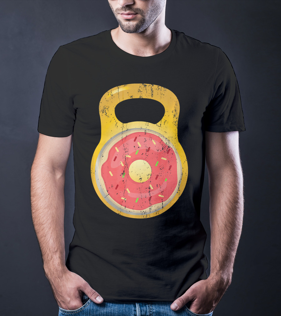 Funny Fitness Donut Kettlebell Doughnut T-Shirt
