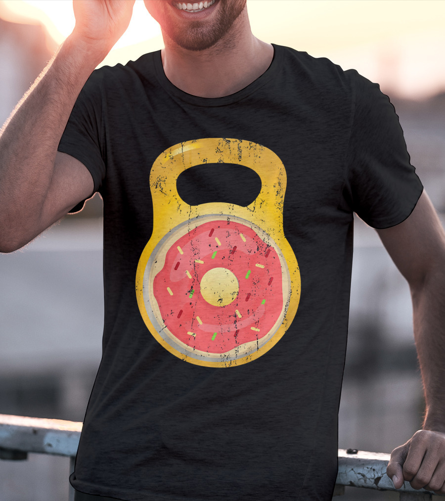 Funny Fitness Donut Kettlebell Doughnut T-Shirt