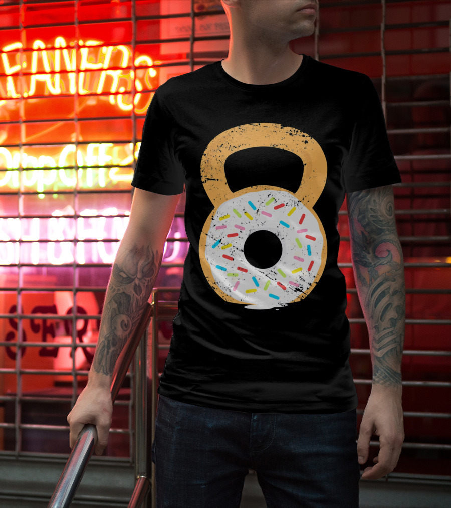 Kettlebell Doughnut With Sprinkles Fitness Humor T-Shirt