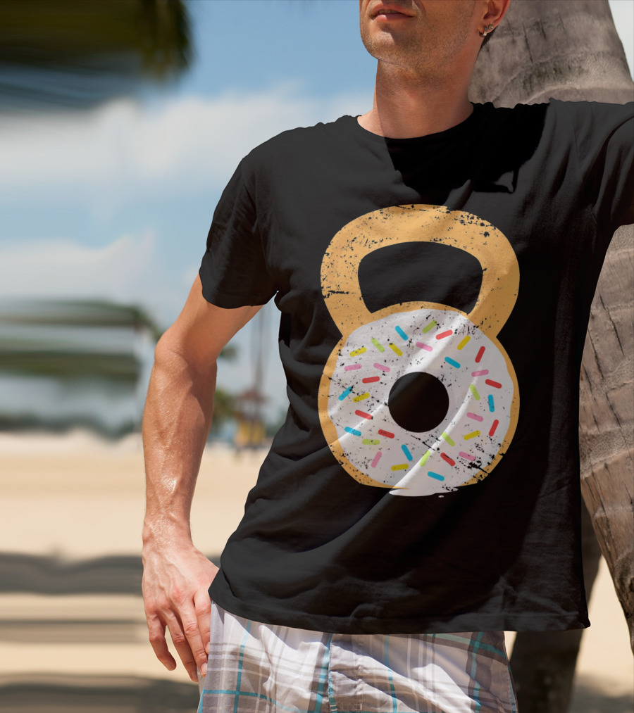 Kettlebell Doughnut With Sprinkles Fitness Humor T-Shirt