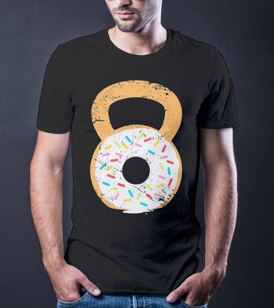 Kettlebell Doughnut With Sprinkles Fitness Humor T-Shirt
