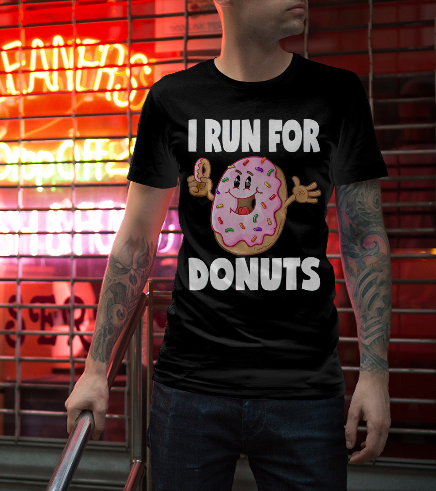 I Run For Donuts Funny Vintage Sprinkled Donut Run T-Shirt