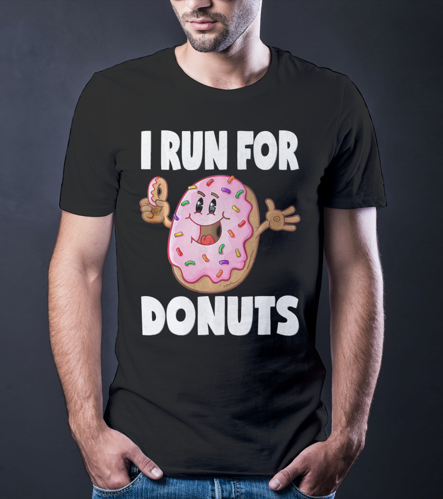 I Run For Donuts Funny Vintage Sprinkled Donut Run T-Shirt