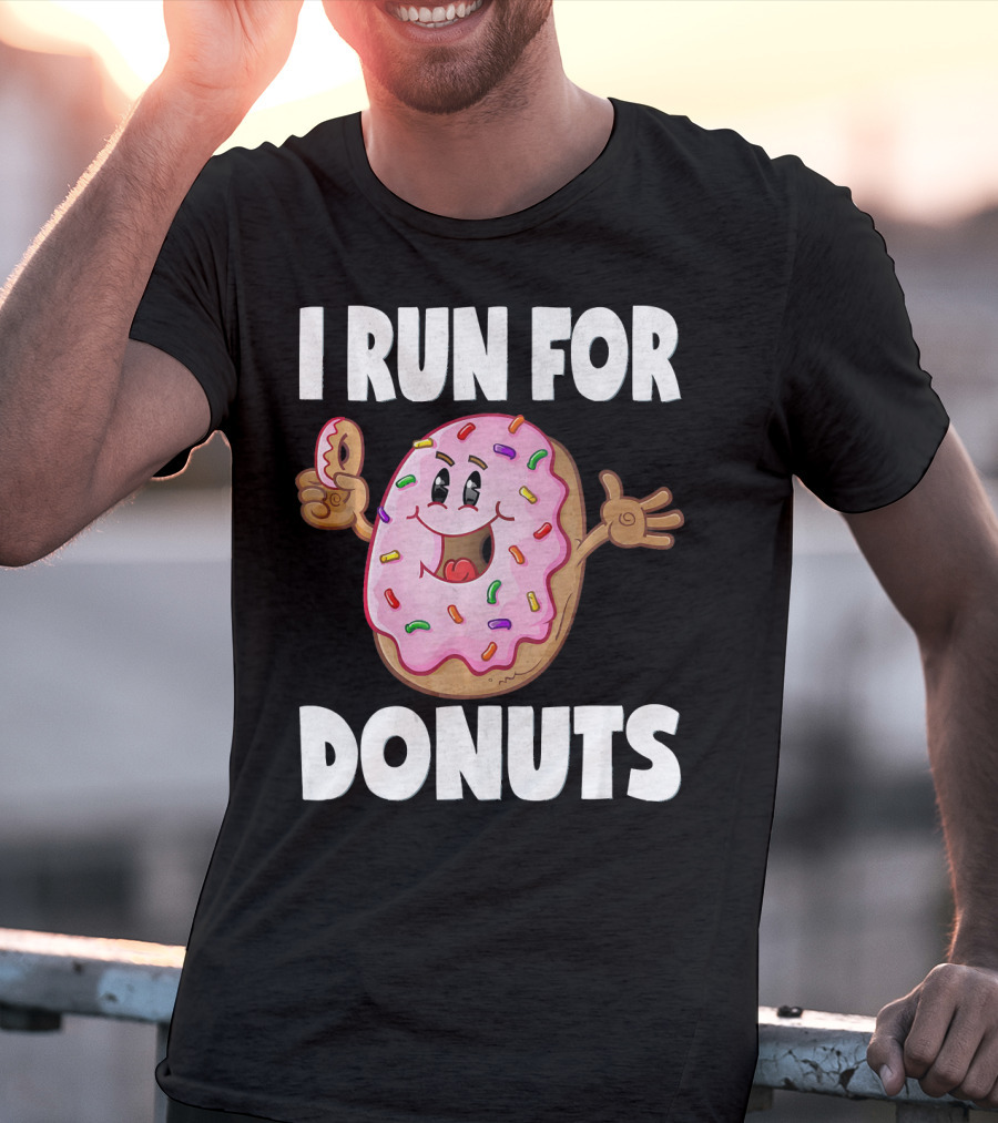 I Run For Donuts Funny Vintage Sprinkled Donut Run T-Shirt