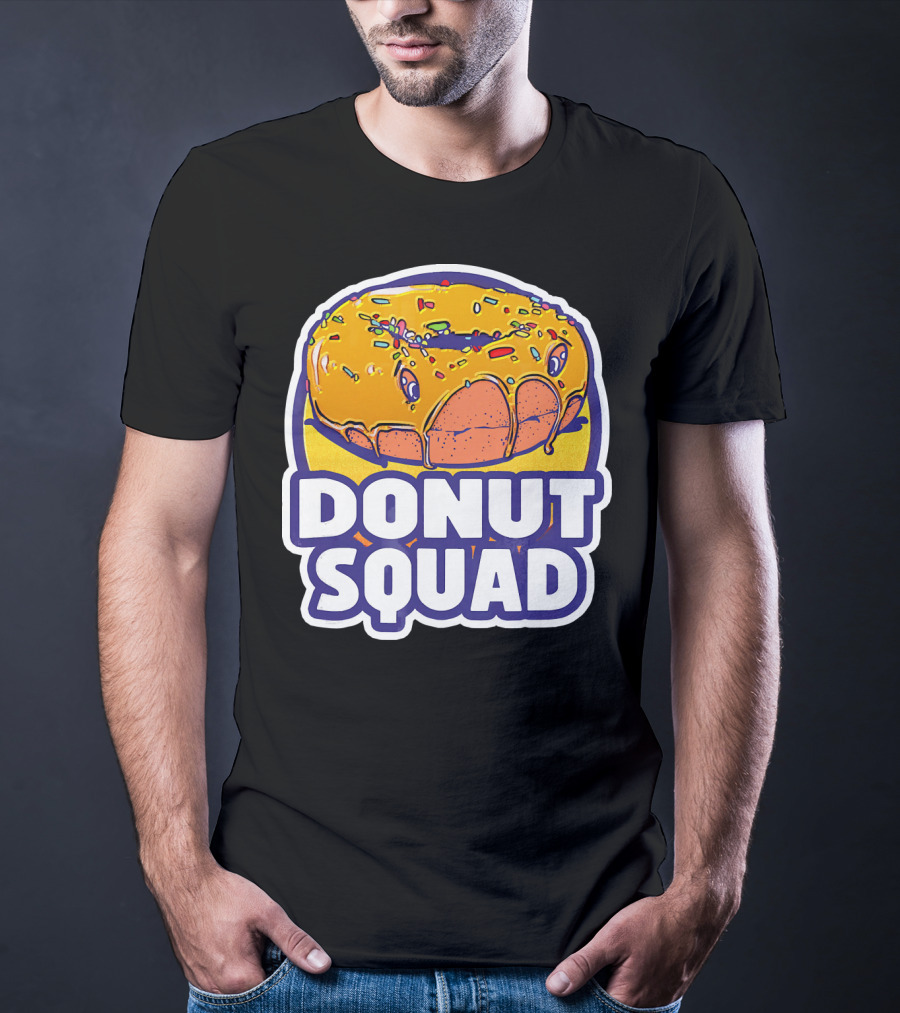 Donut Squad Retro Superhero Baked Fried Colorful Sprinkles T-Shirt