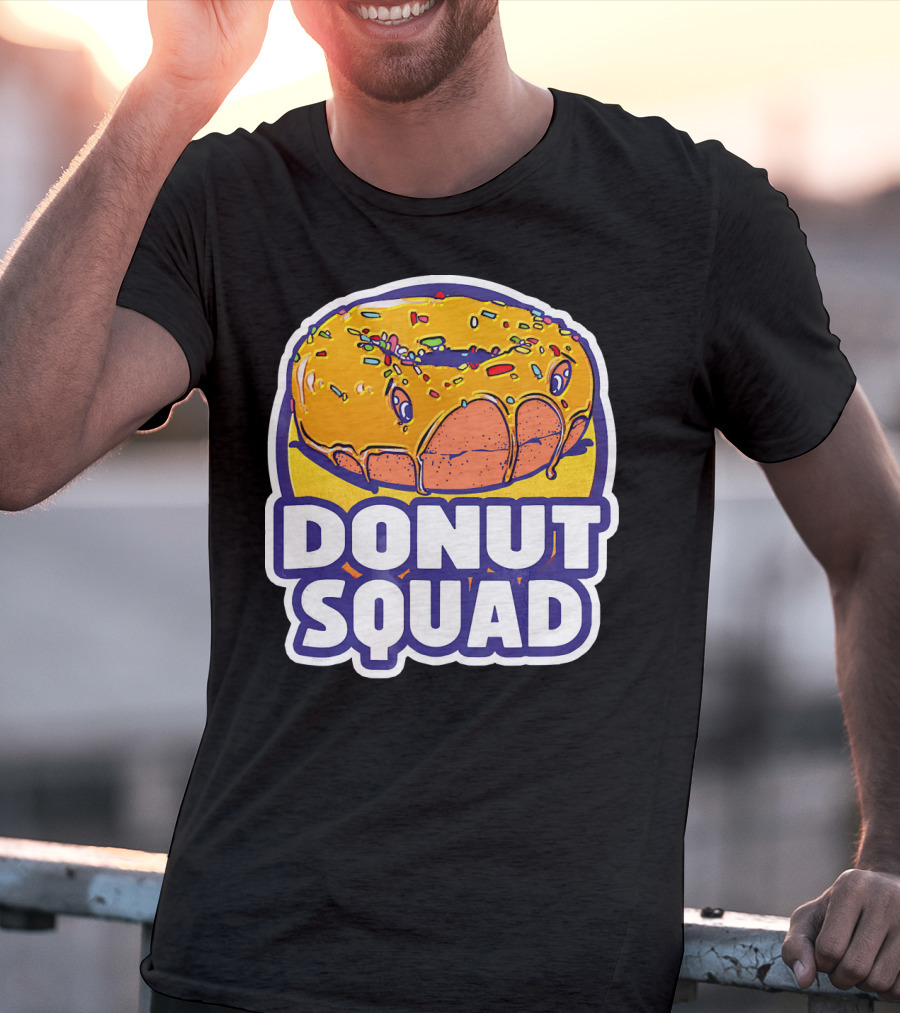 Donut Squad Retro Superhero Baked Fried Colorful Sprinkles T-Shirt