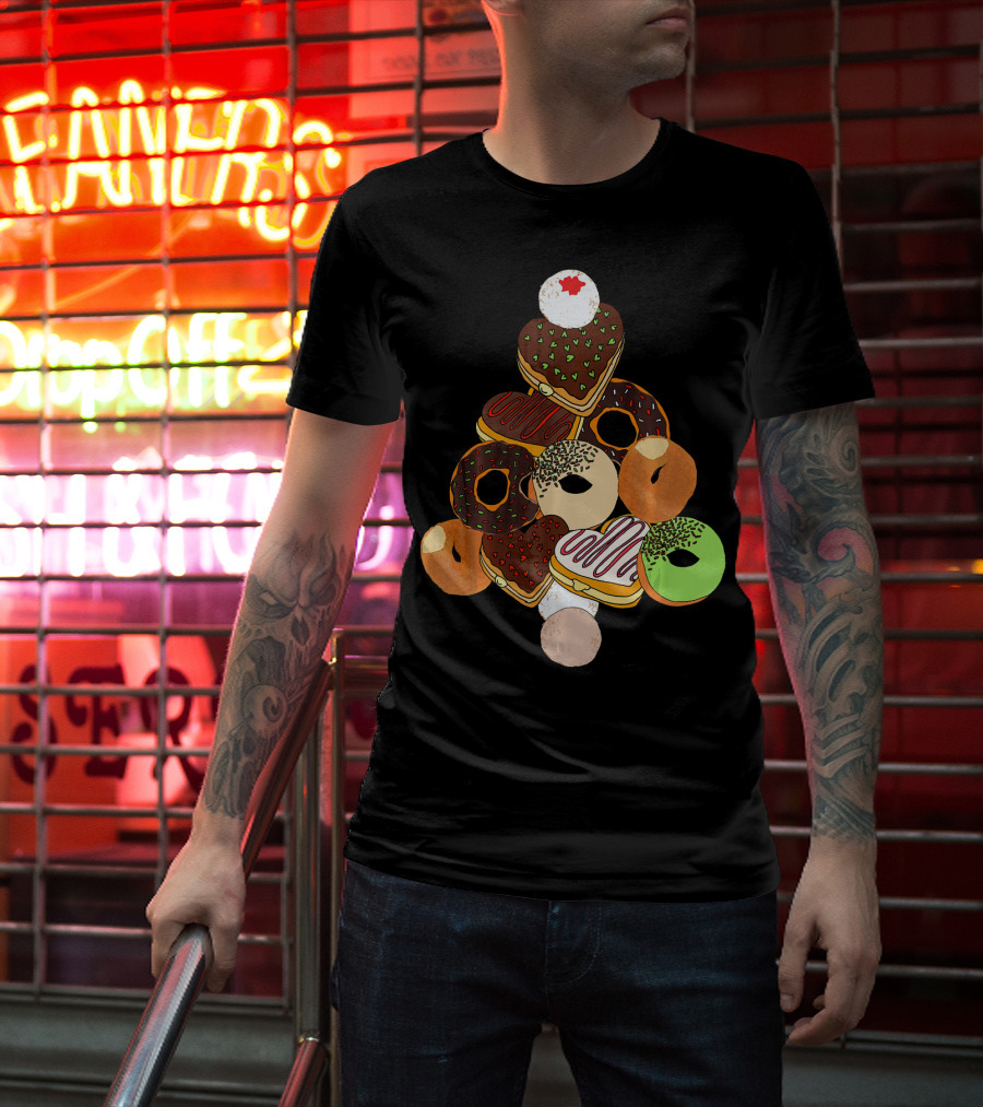 Christmas Tree Made Of Festive Holiday Donuts T-Shirt