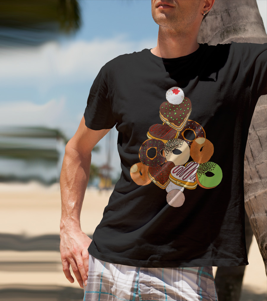 Christmas Tree Made Of Festive Holiday Donuts T-Shirt