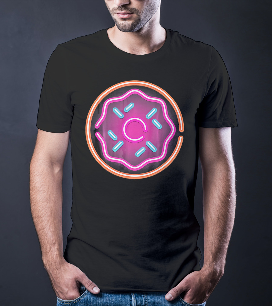 Retro Neon Doughnut Food Sign For Donut Lover T-Shirt