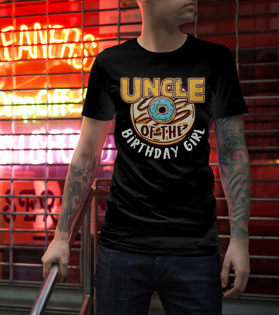 Uncle Of The Birthday Girl Donut T-Shirt